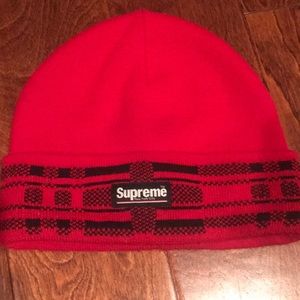 Red supreme beanie